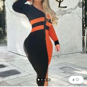 518 NWT Fashion Novella Bodycon Color Block Dress. SzL
